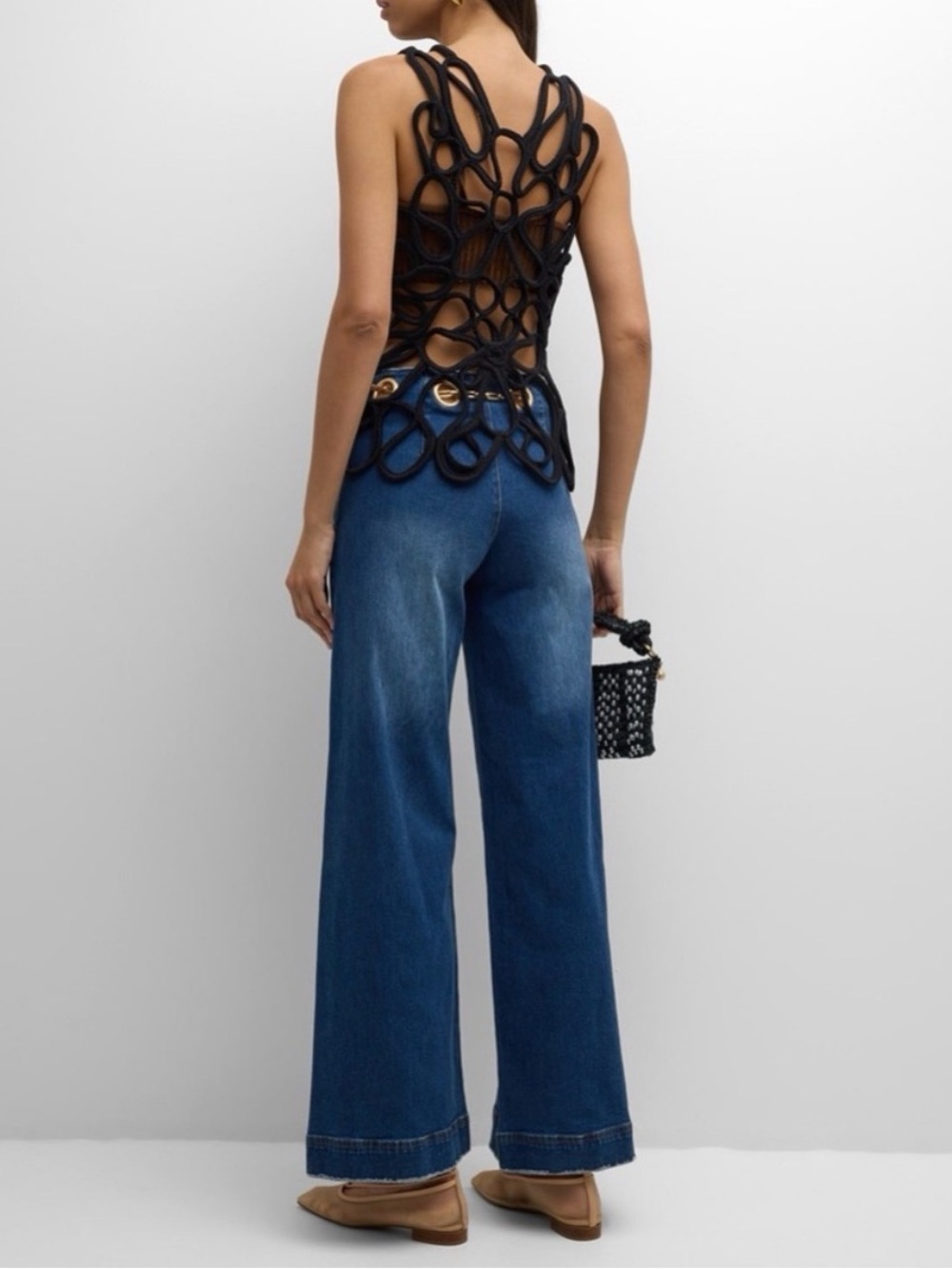 cult gaia Black Crochet Loop Bandeau Top - Picture 3 of 10